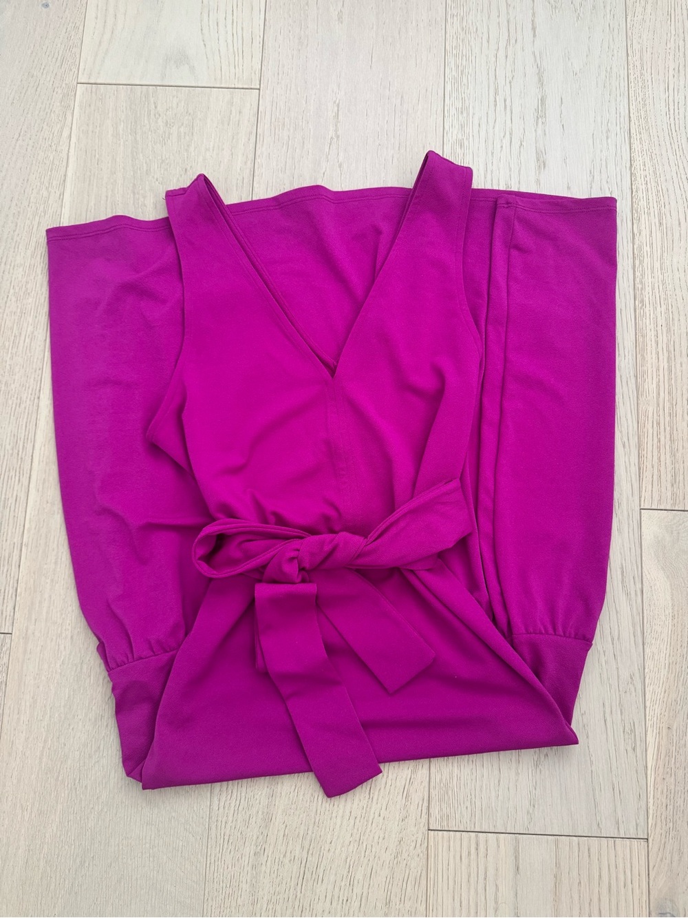 Banana Republic Magenta Pink Tie Waist Wide Leg Jumpsuit XS - Picture 9 of 9